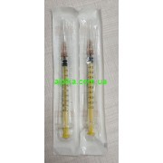 Шприц Luer Slip трьох компонентний 1,0 мл 26G 0.45 x13mm туберкуліновий зі знімною голкою