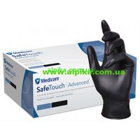  Рукавички Medicom нітрилові н/о SafeTouch® Advanced Black розмір S,M,   (3,5г) 100 шт