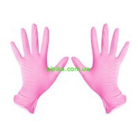 Рукавички без пудри текстуровані нестерильні easyCARE Pink рожеві 100 штук S,М 