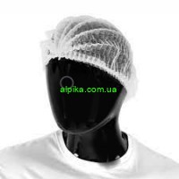 Шапочка одноразова РБ на одній резинці 100 шт. білого кольору
