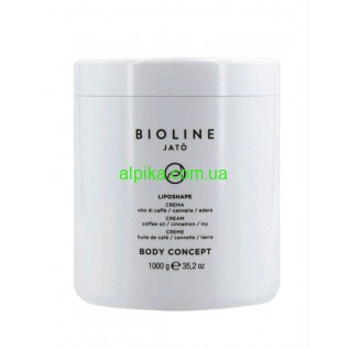 Ліпоактивний масажний крем Liposhape Cream  Coffee oil - Cinnamon - Ivy 1000г  BIOLINE JATO' Body Concept 