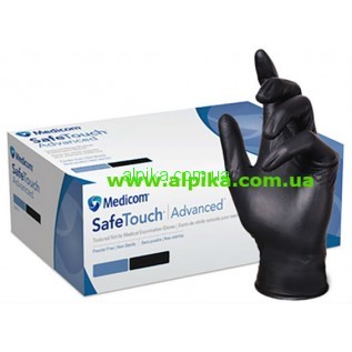  Рукавички Medicom нітрилові н/о SafeTouch® Advanced Black розмір S,M,   (3,5г) 100 шт