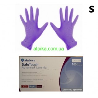 Рукавички нітрилові текстуровані SAFETOUCH Medicom без пудри колір фіолетовий S 100 шт. (3,8г)