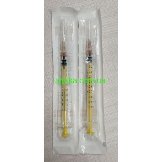 Шприц Luer Slip трьох компонентний 1,0 мл 26G 0.45 x13mm туберкуліновий зі знімною голкою